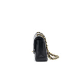 Chanel MEDIUM CLASSIC DOUBLE FLAP CAVIER Black and gold