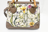 Gucci Bamboo 2way Bag in White Flora Canvas