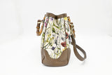 Gucci Bamboo 2way Bag in White Flora Canvas
