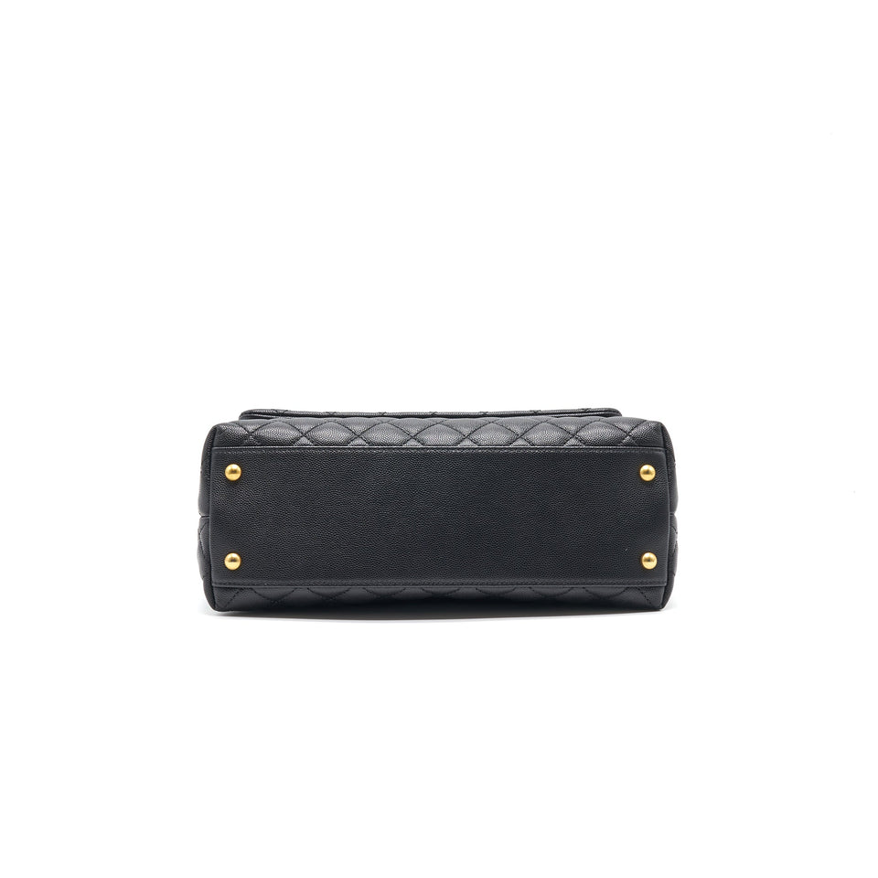 Chanel CAVIER MEDIUM COCO HANDLE FLAP BAG BLACK