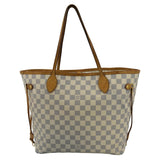 Louis Vuitton Neverfull MM Damier Azur Shoulder Bag White