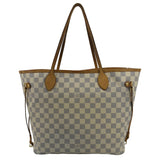 Louis Vuitton Neverfull MM Damier Azur Shoulder Bag White