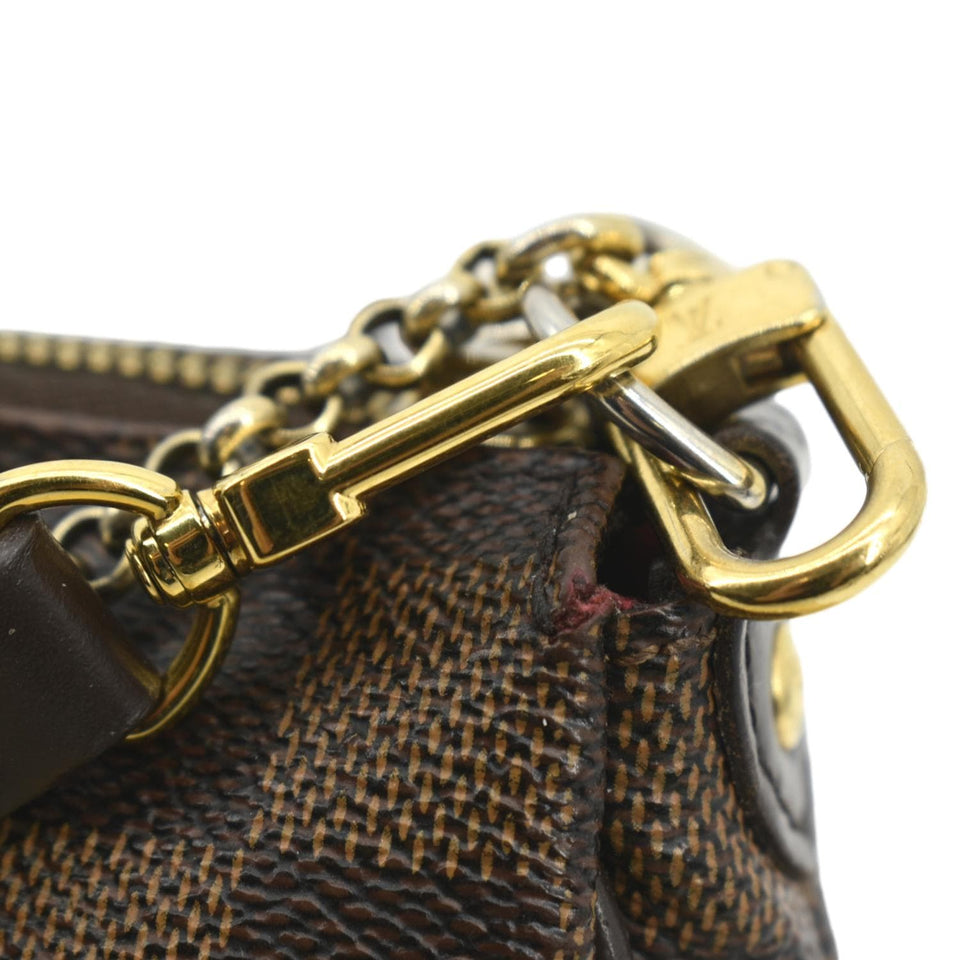 Louis Vuitton Eva Pochette Damier Ebene Clutch Crossbody Bag Brown
