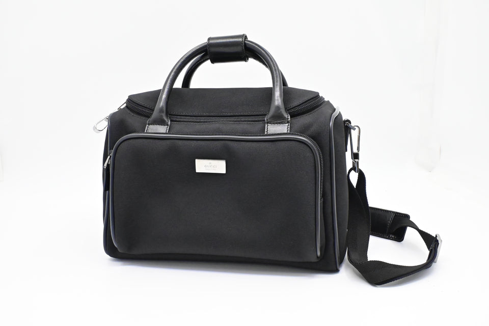 Gucci Cosmetic Shoulder Bag in Black Canvas