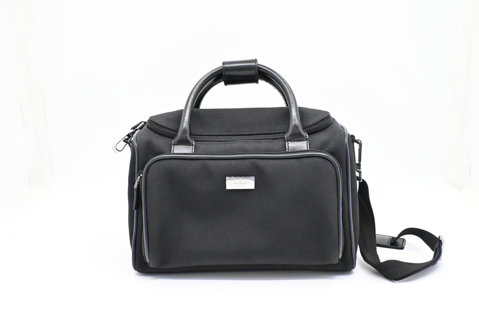 Gucci Cosmetic Shoulder Bag in Black Canvas