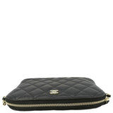 Chanel Classic Quilted Leather Chain Clutch Crossbody Bag Black