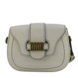 Christian Dior D Fence Calfskin Leather Saddle Bag White