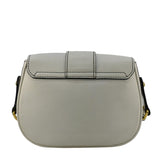 Christian Dior D Fence Calfskin Leather Saddle Bag White