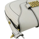 Christian Dior D Fence Calfskin Leather Saddle Bag White