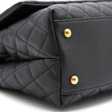 Chanel CAVIER MEDIUM COCO HANDLE FLAP BAG BLACK