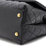 Chanel CAVIER MEDIUM COCO HANDLE FLAP BAG BLACK
