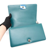 Chanel LE BOY CHEVRON CALFSKIN PEACOCK GREEN