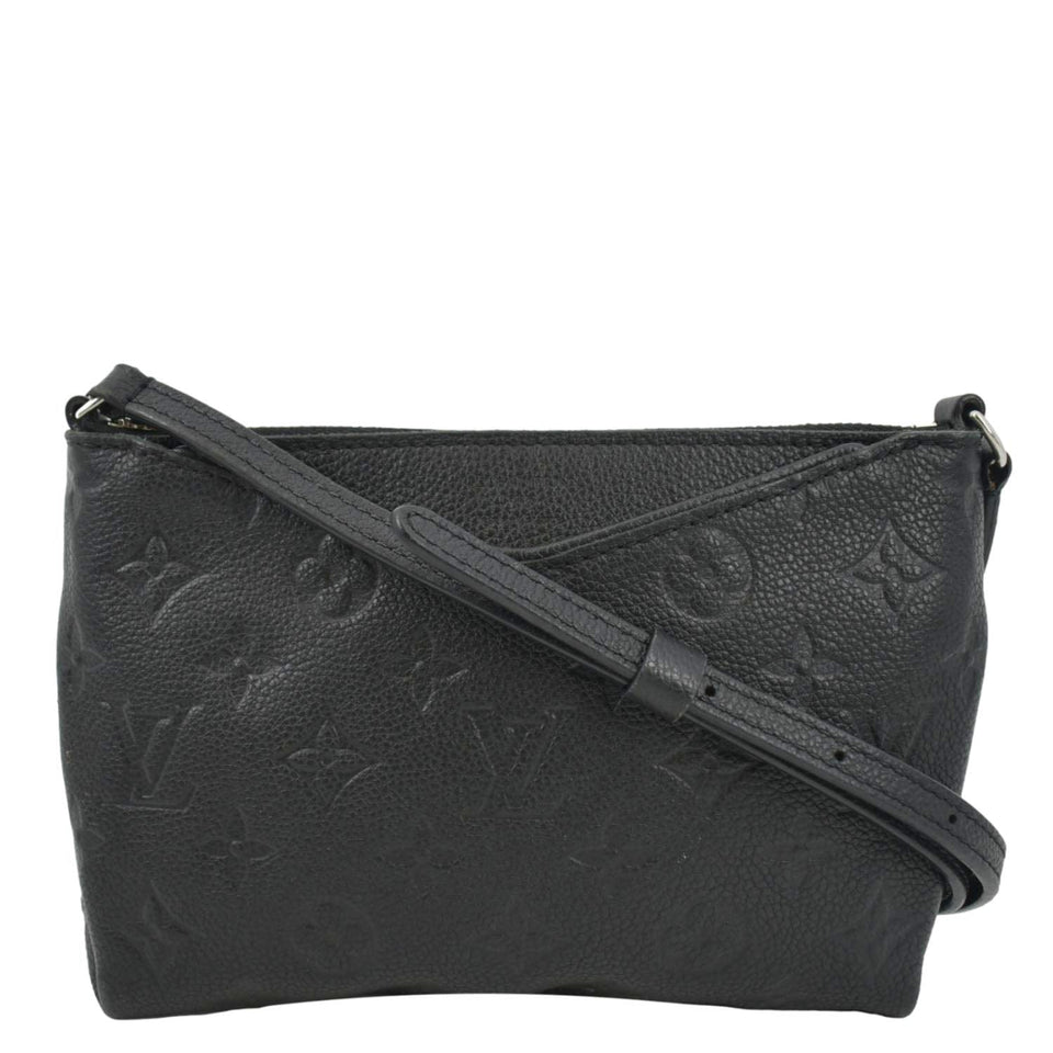 Louis Vuitton Pallas Monogram Empreinte Clutch Crossbody Bag Black