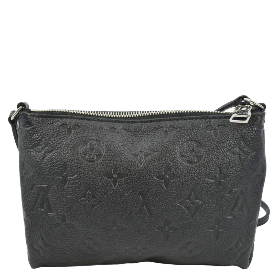 Louis Vuitton Pallas Monogram Empreinte Clutch Crossbody Bag Black