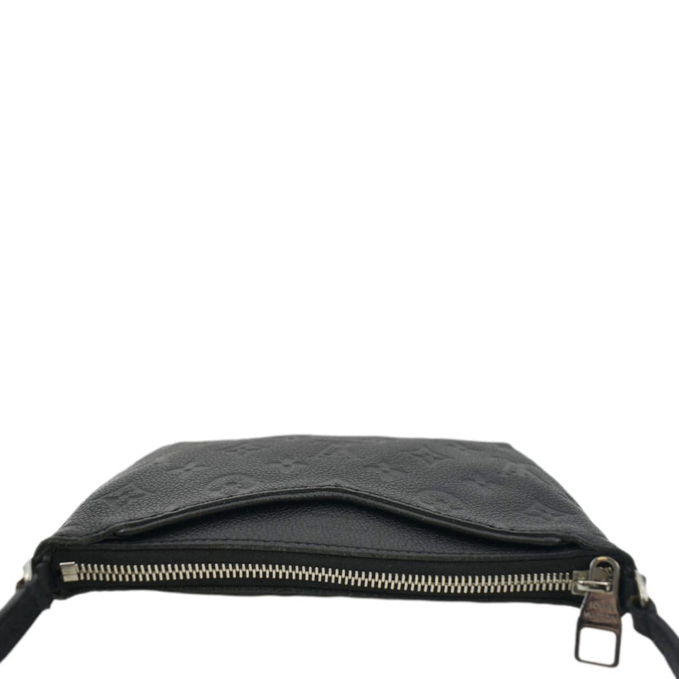 Louis Vuitton Pallas Monogram Empreinte Clutch Crossbody Bag Black