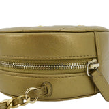Chanel Egyptian Amulet Round Quilted Metallic Lambskin Chain Clutch Crossbody Bag Gold