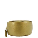 Chanel Egyptian Amulet Round Quilted Metallic Lambskin Chain Clutch Crossbody Bag Gold