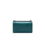Chanel LE BOY CHEVRON CALFSKIN PEACOCK GREEN