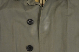 Burberry Trench Coat in Green-Grey Cotton