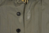 Burberry Trench Coat in Green-Grey Cotton