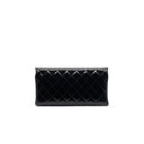 Chanel Patent Leather Fold Over Clutch Black