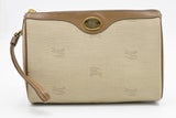 Burberry Wristlet Pouch in Beige Canvas