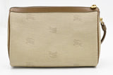 Burberry Wristlet Pouch in Beige Canvas