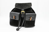 Gucci Bamboo Backpack in Black Suede