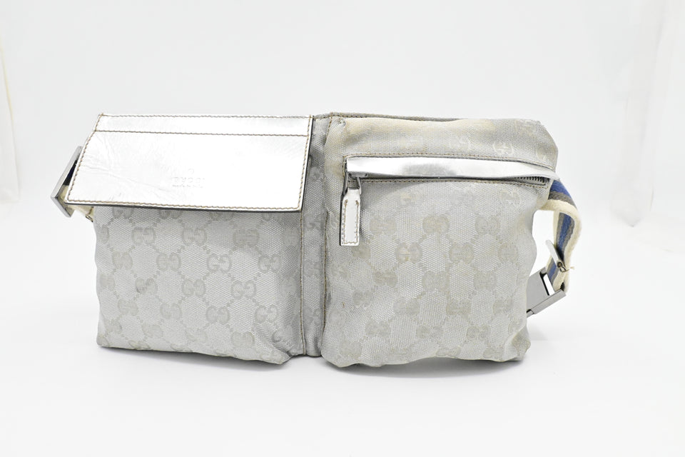 Gucci Waist Bag in Silver GG Canvas