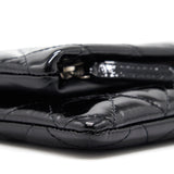 Chanel Patent Leather Fold Over Clutch Black