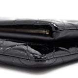 Chanel Patent Leather Fold Over Clutch Black