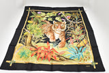 Gucci Tiger Scarf in Black Silk