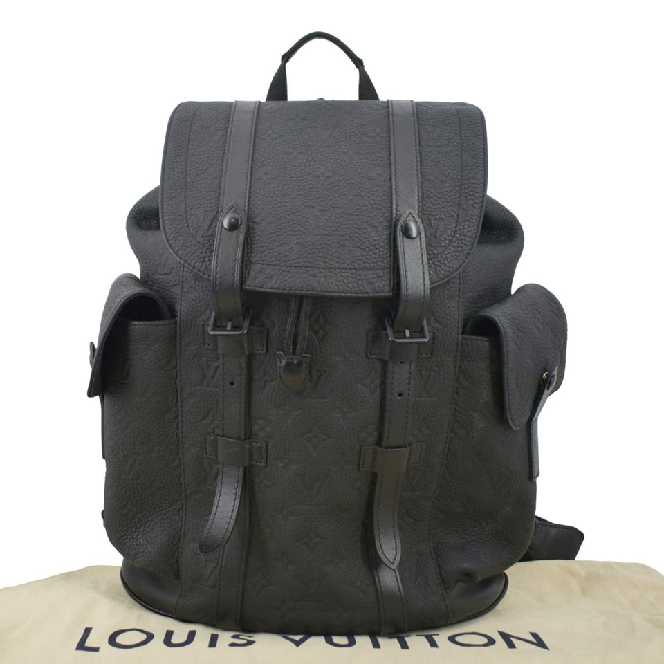 Louis Vuitton Christopher PM Monogram Taurillon Leather Backpack Bag Black