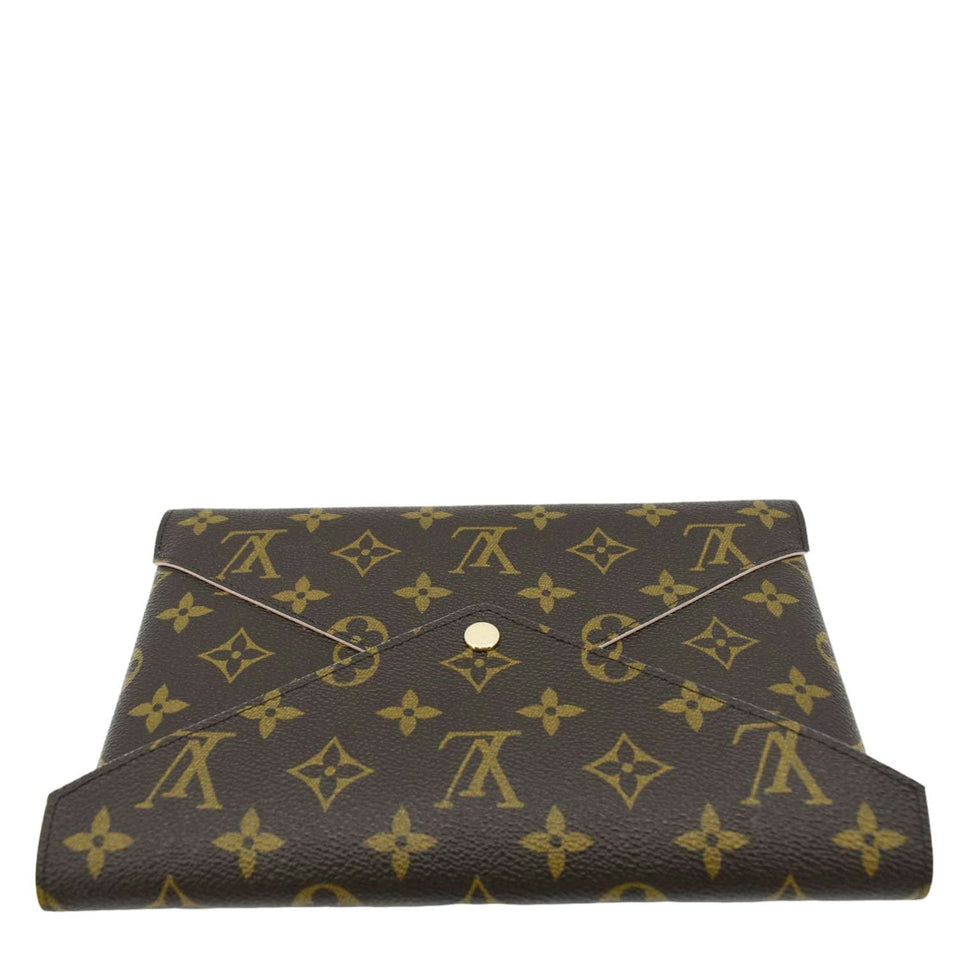 Louis Vuitton Kirigami Pochette Large Monogram Canvas Clutch Rose Ballerine