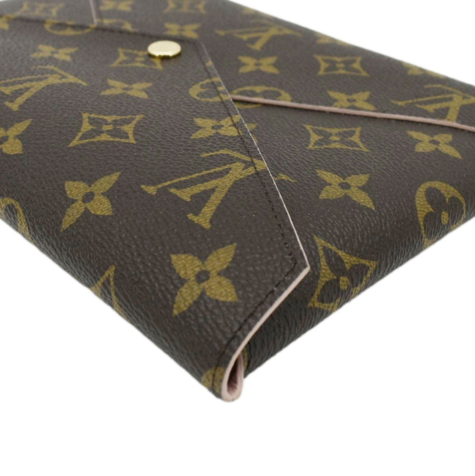 Louis Vuitton Kirigami Pochette Large Monogram Canvas Clutch Rose Ballerine
