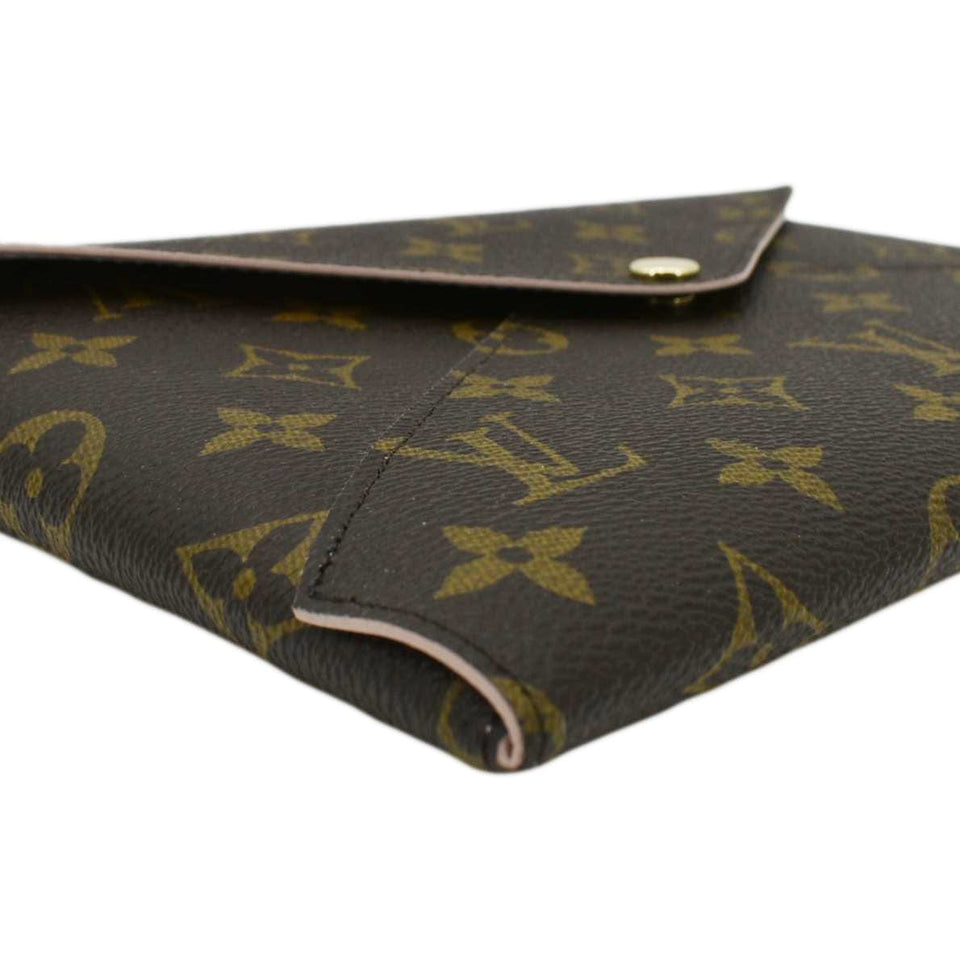 Louis Vuitton Kirigami Pochette Large Monogram Canvas Clutch Rose Ballerine