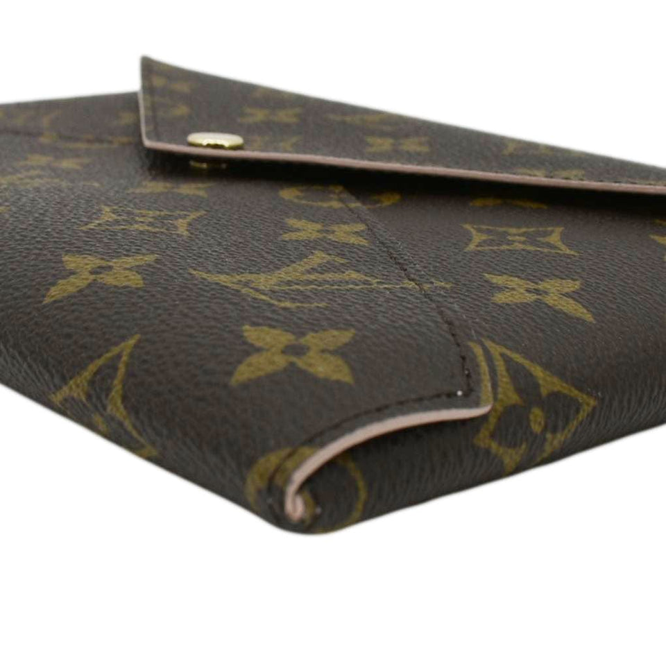 Louis Vuitton Kirigami Pochette Large Monogram Canvas Clutch Rose Ballerine