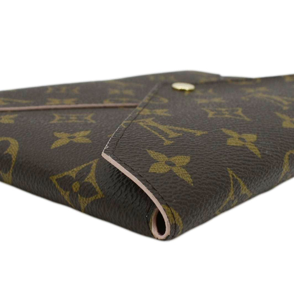 Louis Vuitton Kirigami Pochette Large Monogram Canvas Clutch Rose Ballerine