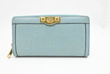 Gucci Long Zippy Wallet in Light Blue Leather