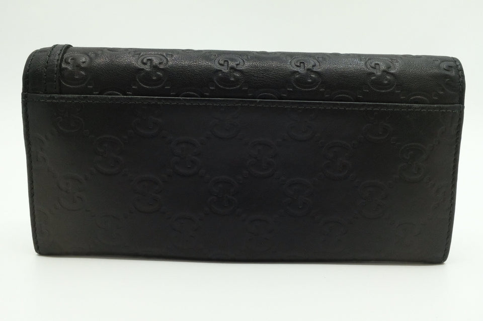 Gucci Long Wallet in Black Guccissima Leather