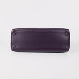 Hermes Kelly 32 Purple Clemence - I Square Stamp