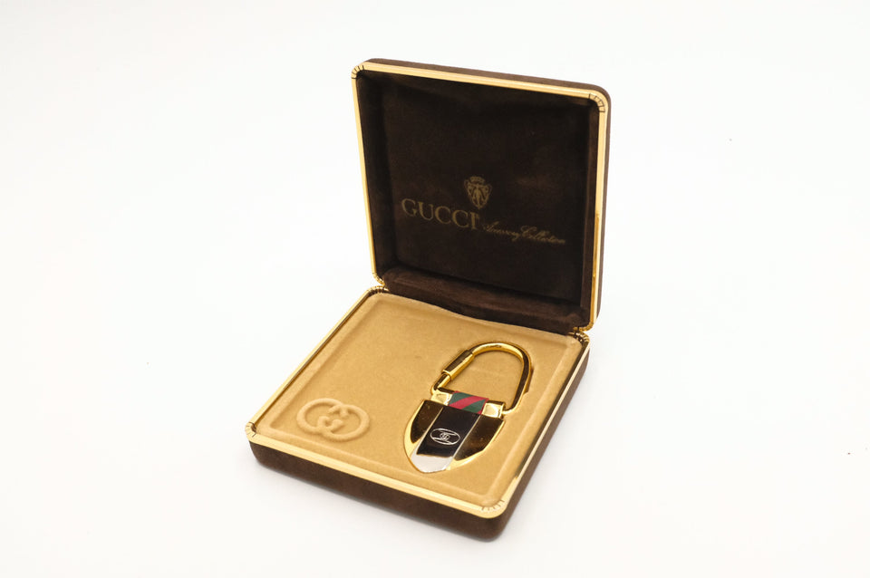 Gucci Rigato Shield Key Ring