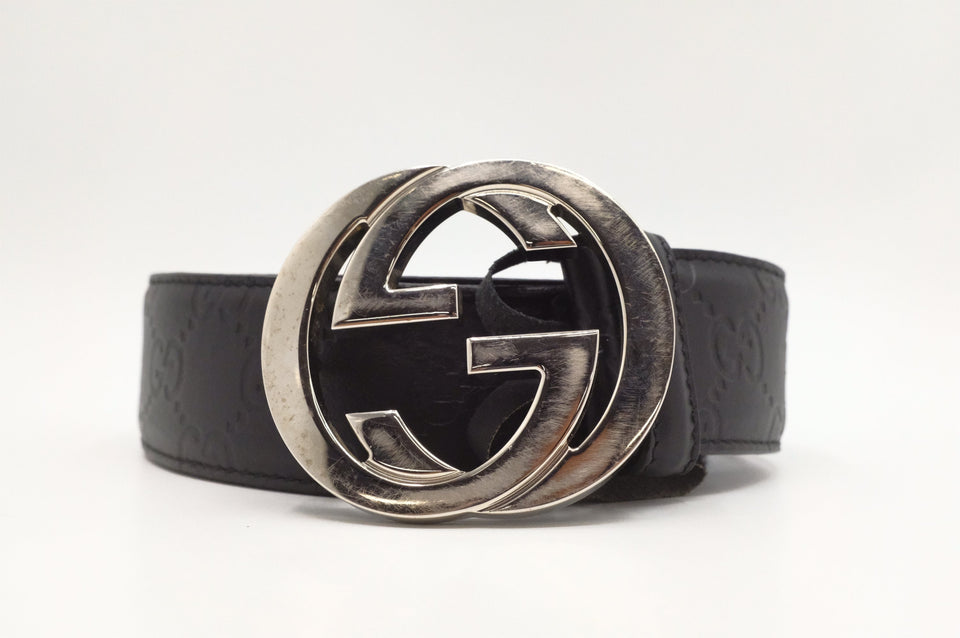 Gucci Belt in Black Guccissima Leather