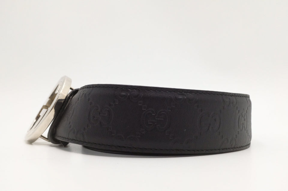 Gucci Belt in Black Guccissima Leather