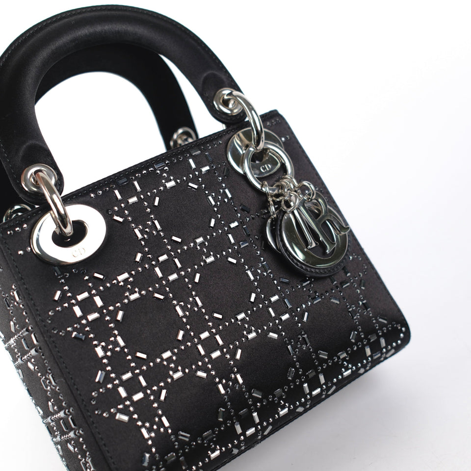 Christian Dior Mini Lady Dior Satin Black
