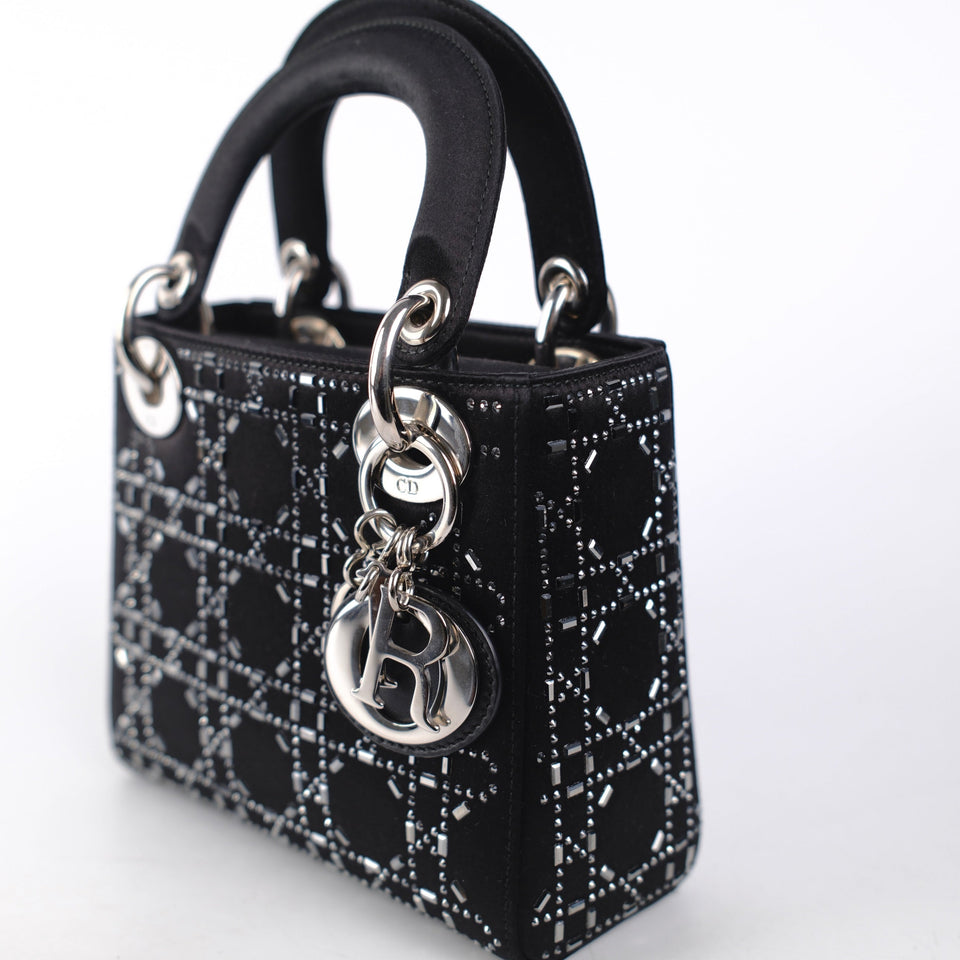 Christian Dior Mini Lady Dior Satin Black