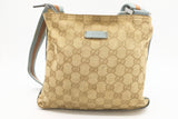 Gucci Crossbody in GG Canvas and Blue Leather
