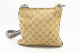 Gucci Crossbody in GG Canvas and Blue Leather