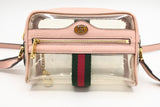 Gucci Ophidia Crossbody in Clear Vinyl & Pink Leather