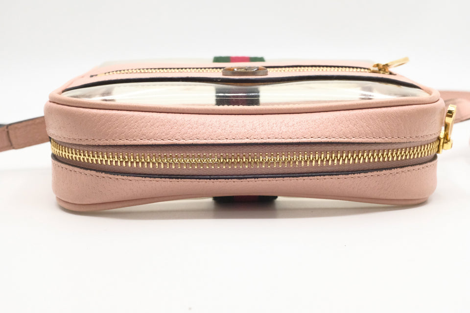 Gucci Ophidia Crossbody in Clear Vinyl & Pink Leather